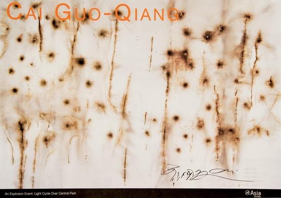 Appraisal: Guo-qiang Cai b light cycle photo-lithograph printed in colors signed