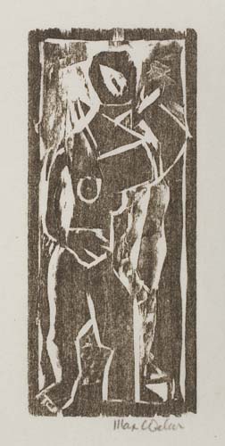 Appraisal: MAX WEBER Group of woodcuts Figure - Mask - Numbered