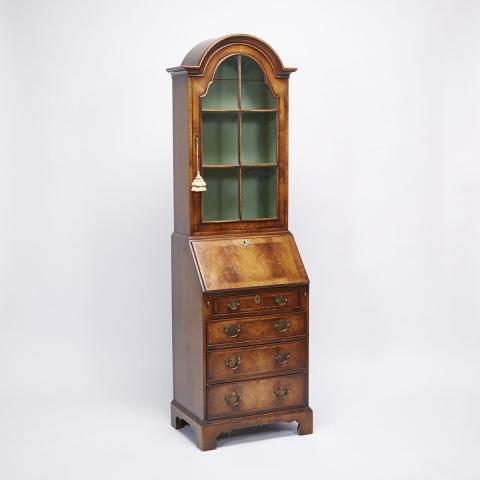 Appraisal: Small Queen Anne Style Mahogany Secretaire Bookcase early th century