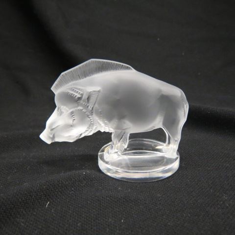 Appraisal: Lalique Crystal Figurine of a Wild Boar frosted signed excellent