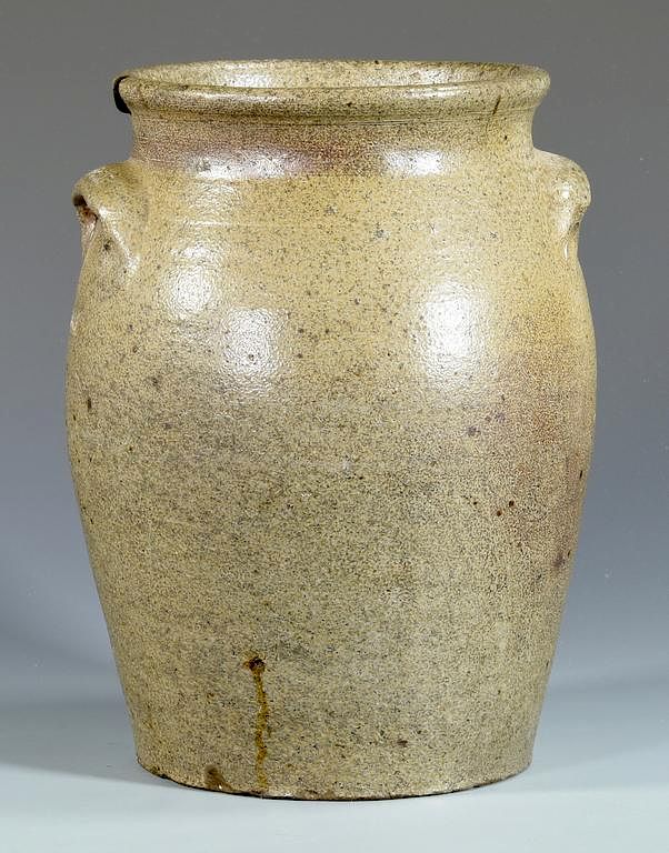 Appraisal: th C NC Stoneware Jar signed G Wolf Rare th