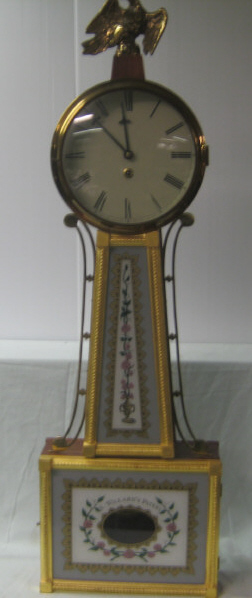 Appraisal: S WILLARD'S PATENT STYLE BANJO WALL CLOCK Eagle finial Roman