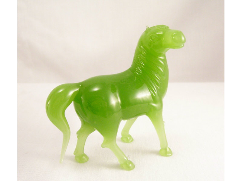 Appraisal: Jade Glass Horse Figure Standing horse figure made of green