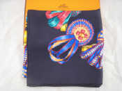 Appraisal: A hand rolled silk printed scarf by Hermes in original