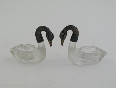 Appraisal: A pair of early th Century continental mounted glass salts