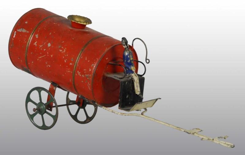 Appraisal: Hand-Painted Horse-Drawn Water Tank Toy Description French Original figure Probably