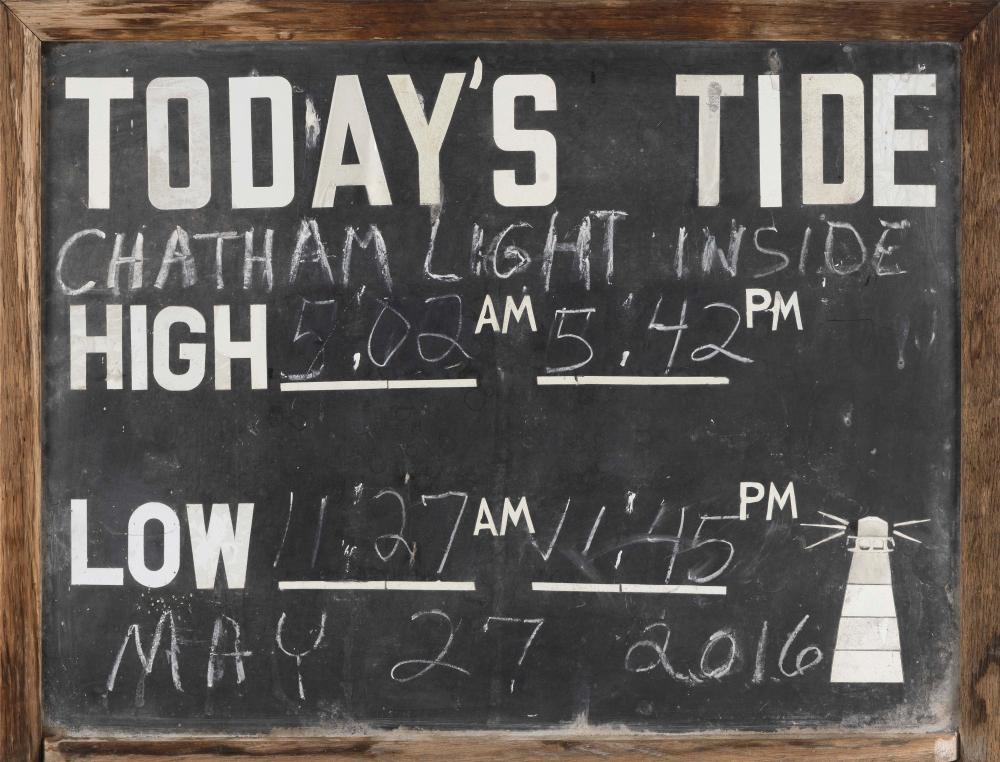 Appraisal: CHATHAM LIGHT TODAY'S TIDE SIGN TH CENTURY X CHATHAM LIGHT