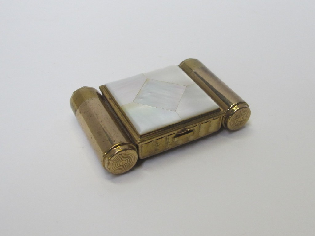 Appraisal: A stylish vintage plated compact with lipstick holder scent case