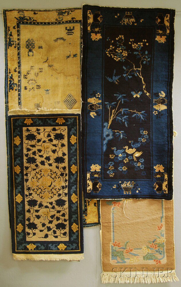 Appraisal: Four Chinese Scatter Rugs th century ft in x ft