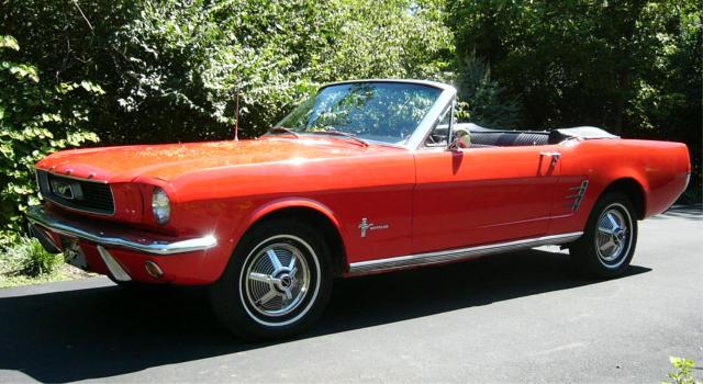 Appraisal: Ford Mustang convertible Cyl Red exterior w black Pony interior