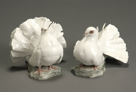 Appraisal: Pair of Rosenthal Porcelain Figures of Doves Designed by Fritz