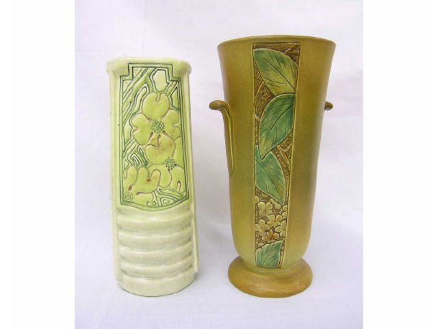 Appraisal: Weller Velva vase and unmarked Weller Roma vase