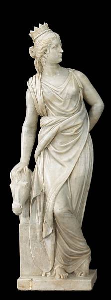 Appraisal: An Italian carved marble allegorical figure of Europe th century