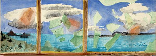 Appraisal: Charles Garabedian American born Untitled Landscape through Shattered Glass initialed