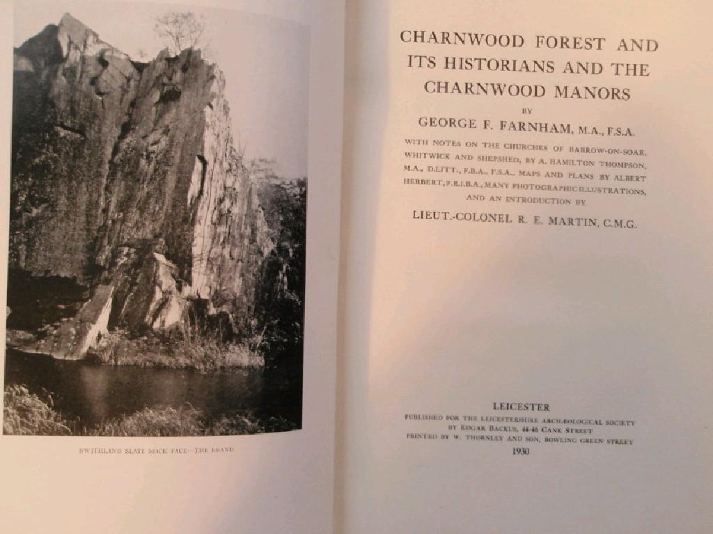 Appraisal: Farnham George F Charnwood Forest and its Historians and the