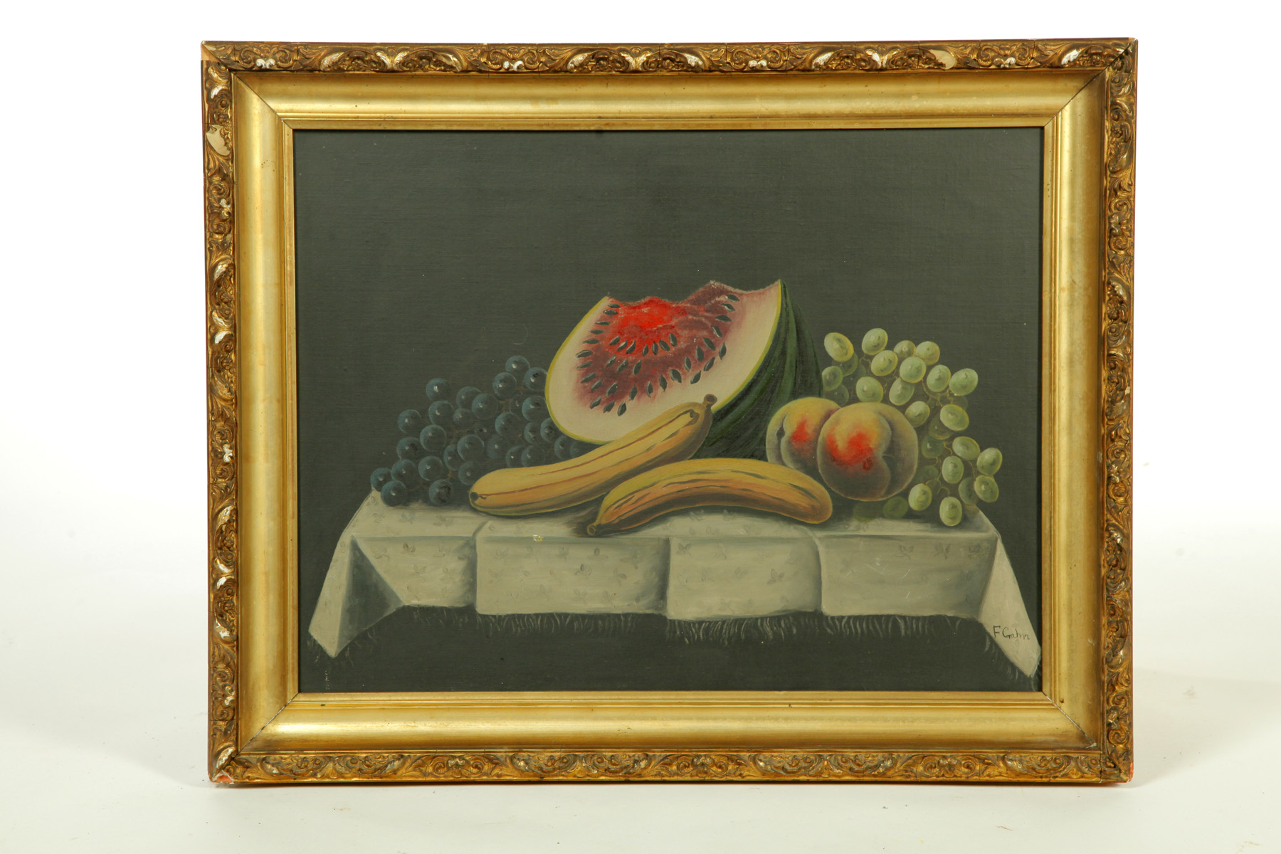 Appraisal: STILL LIFE SIGNED F GRAHN AMERICAN SCHOOL EARLY TH CENTURY