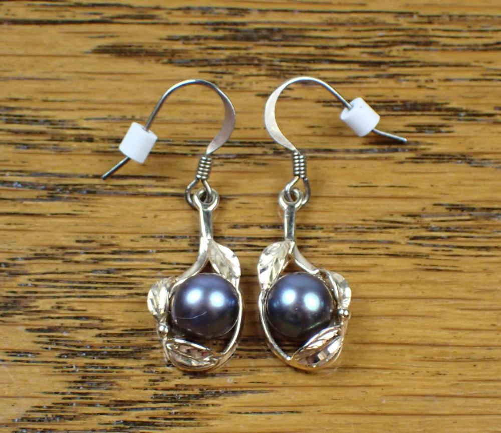 Appraisal: PAIR OF TAHITIAN PEARL AND FOURTEEN KARAT GOLD EARRINGS each