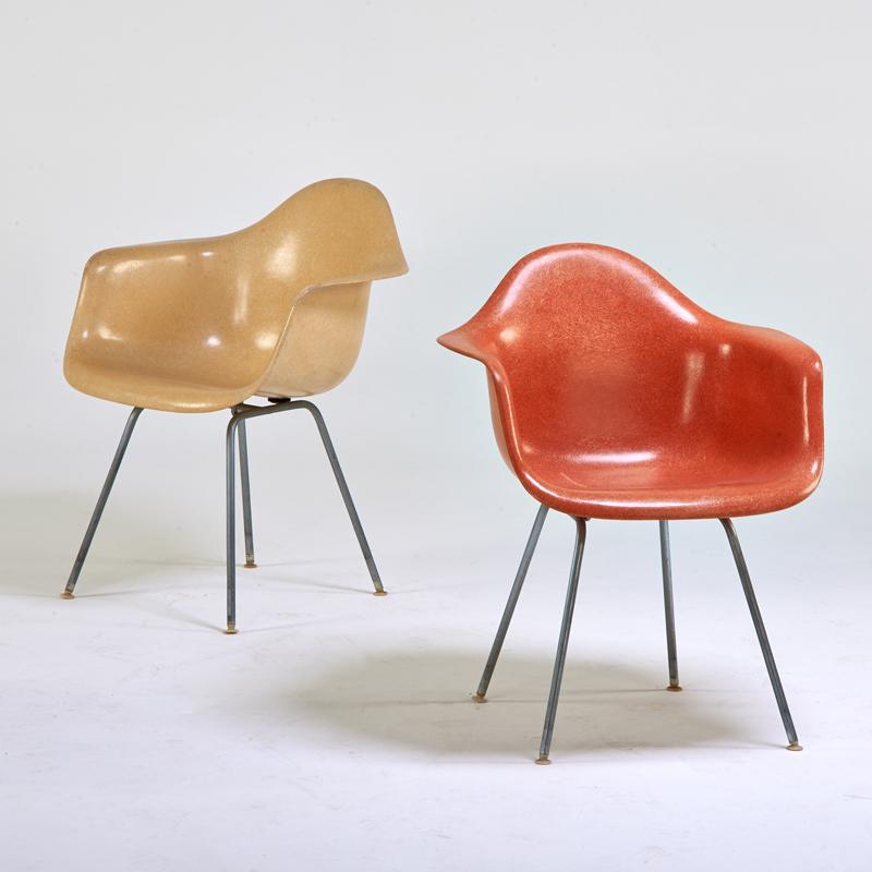 Appraisal: CHARLES AND RAY EAMES HERMAN MILLER Two shell armchairs Zeeland