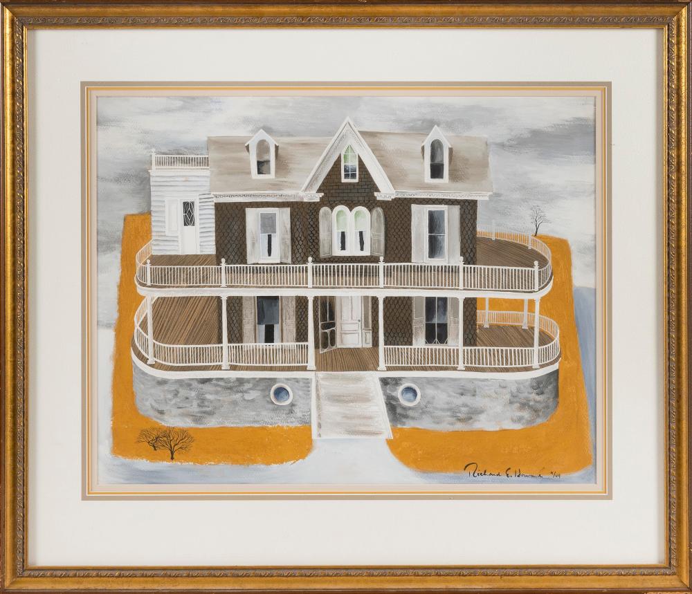 Appraisal: RICHARD RIC HOWARD MASSACHUSETTS - DOUBLE-DECKER HOUSE GOUACHE ON PAPER