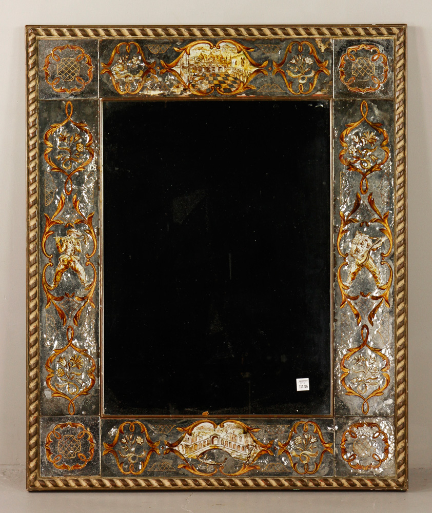 Appraisal: - th C Venetian Mirror th century Venetian mirror with