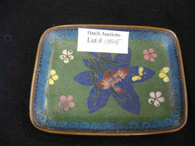 Appraisal: Oriental Cloisonne Pin Dish floral '' x '' repair on