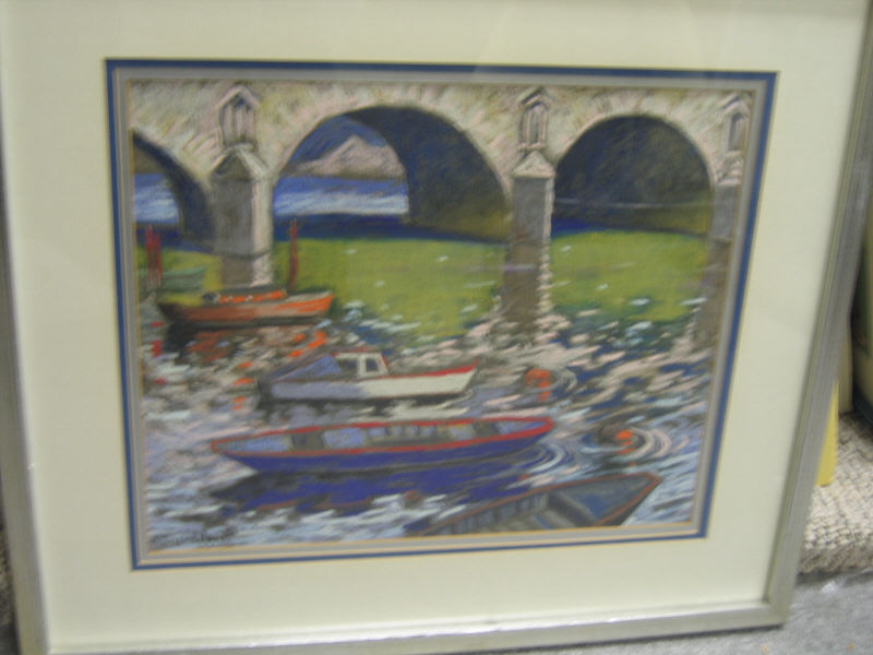 Appraisal: NORMAN LLOYD AUSTRALIAN - THE BRIDGE pastel drawing on paper