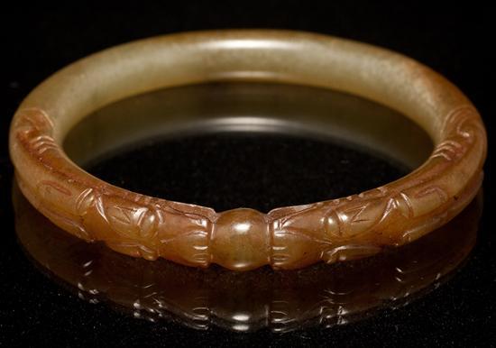 Appraisal: Chinese jade bangle bracelet olive-brown color