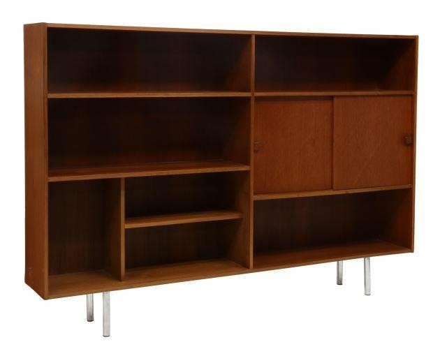 Appraisal: Danish mid-century modern teak bookcase c s open display shelves