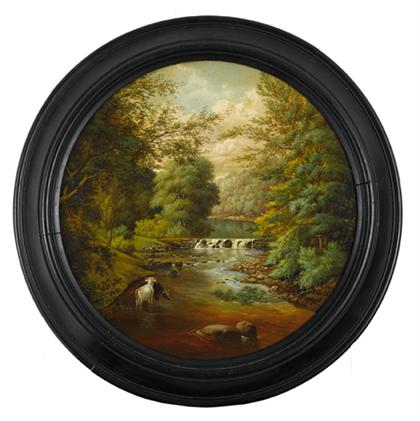 Appraisal: John Heyl Raser - landscape of forest interior with stream