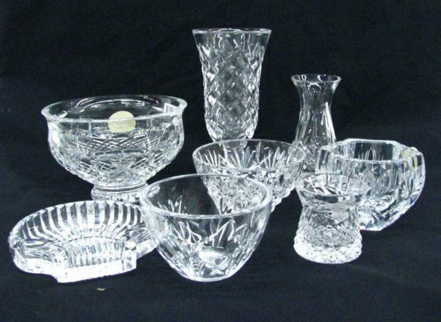 Appraisal: Group of Eight Waterford Crystal Items including Archive condiment bowl