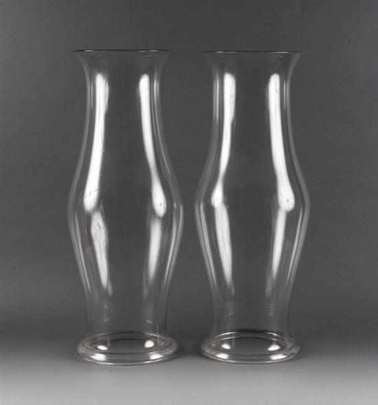 Appraisal: Pair of glass hurricane shades in H Estimate - No