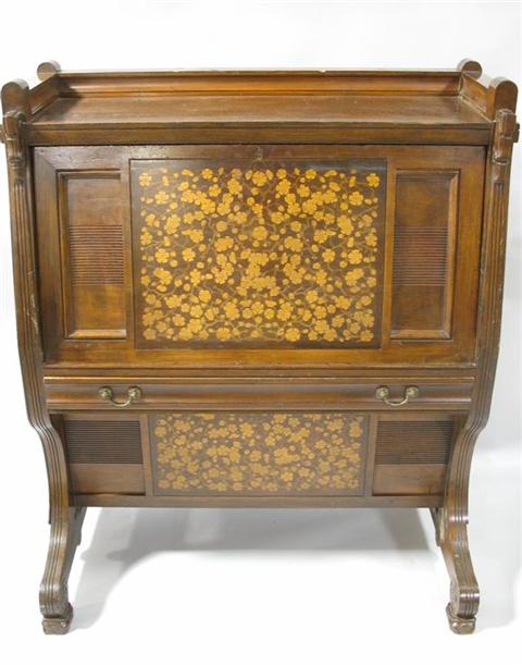 Appraisal: AMERICAN SLANT FRONT DESK ATTR HERTER BROTHERS Late th century