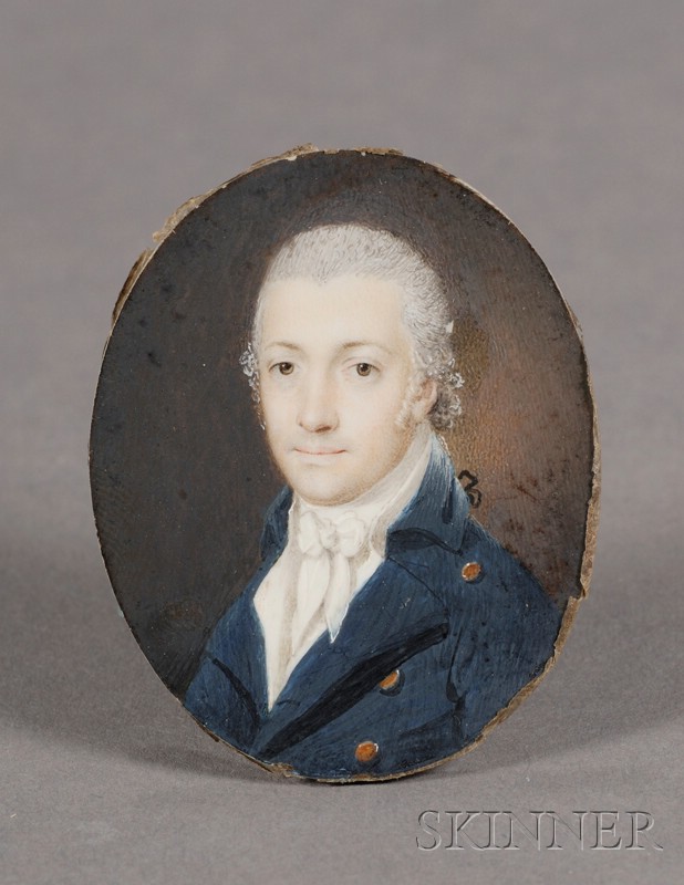 Appraisal: Portrait Miniature of a Gentleman American c depicting a bust-length