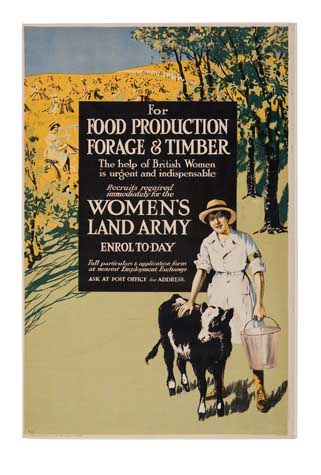 Appraisal: ANONYMOUS FOOD PRODUCTION FORAGE TIMBER WOMEN'S LAND ARMY x inches