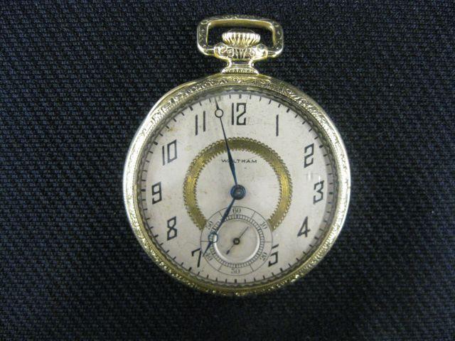 Appraisal: Waltham Pocketwatch open face k gold-filled jewels working