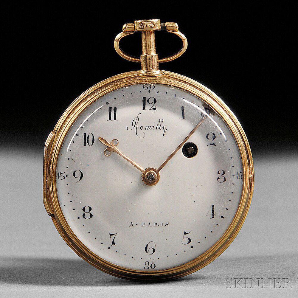 Appraisal: Romilly kt Gold Verge Pocket Watch Paris c the case