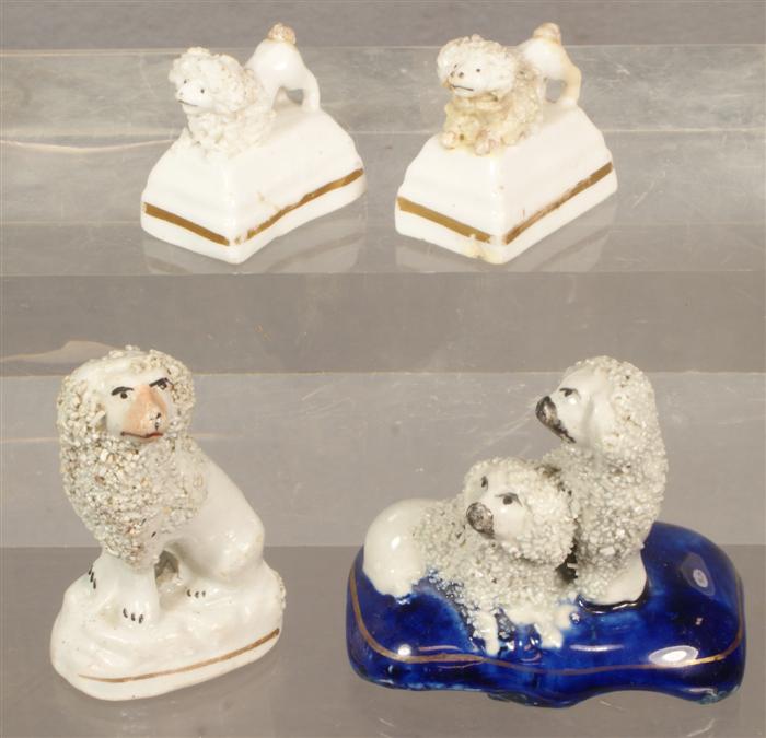 Appraisal: miniature Staffordshire poodle figurines largest x Estimate -