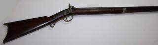 Appraisal: th c New England percussion cap rifle cherry half stock