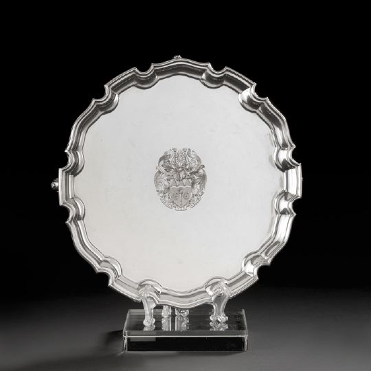 Appraisal: English Sterling Silver Salver hallmarked London by Asprey Co Ltd