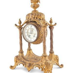 Appraisal: A Louis XV Style Gilt Metal Mantel Clock Late th