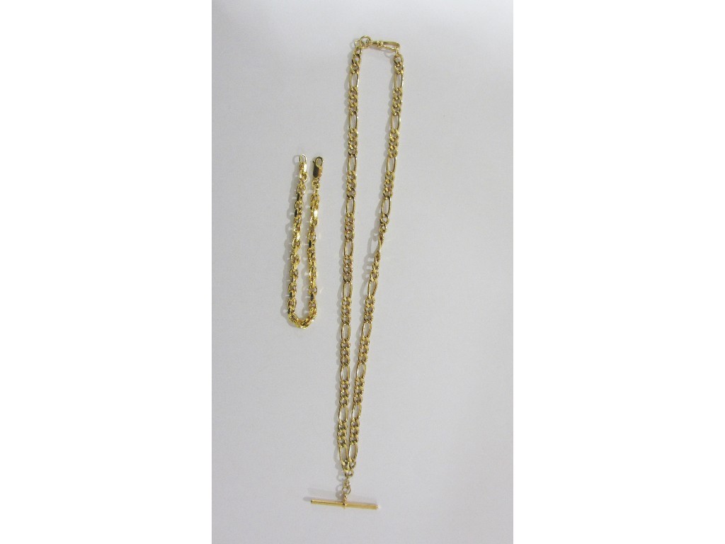 Appraisal: Lot comprising a ct gold figaro link neckchain and a