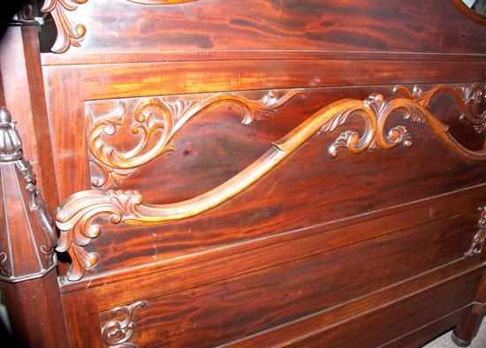 Appraisal: Victorian carved rosewood bedstead in H in W in L