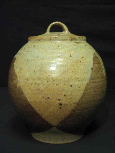 Appraisal: Jack Troy art pottery lidded urn in colors of grey