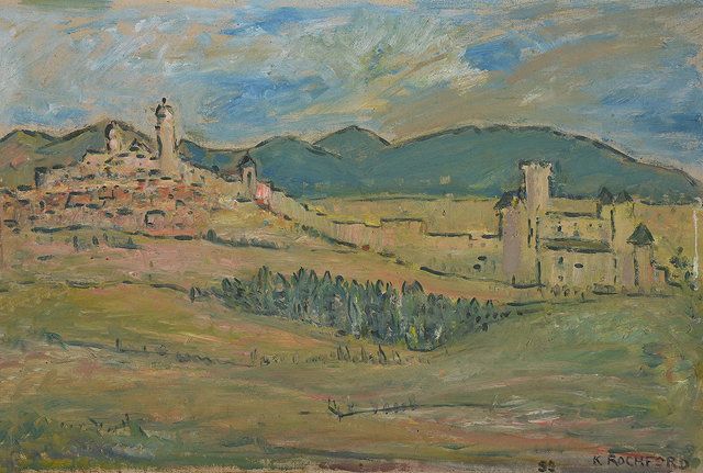 Appraisal: K ROCHFORD TH CENTURY ENGLISH SCHOOL - Segovia oil on