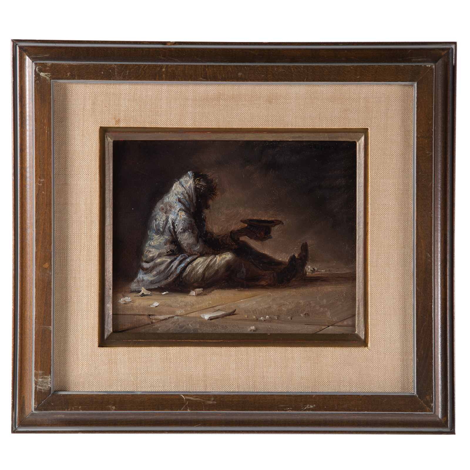 Appraisal: JOSEPH SHEPPARD BEGGAR OIL American b Oil on board signed