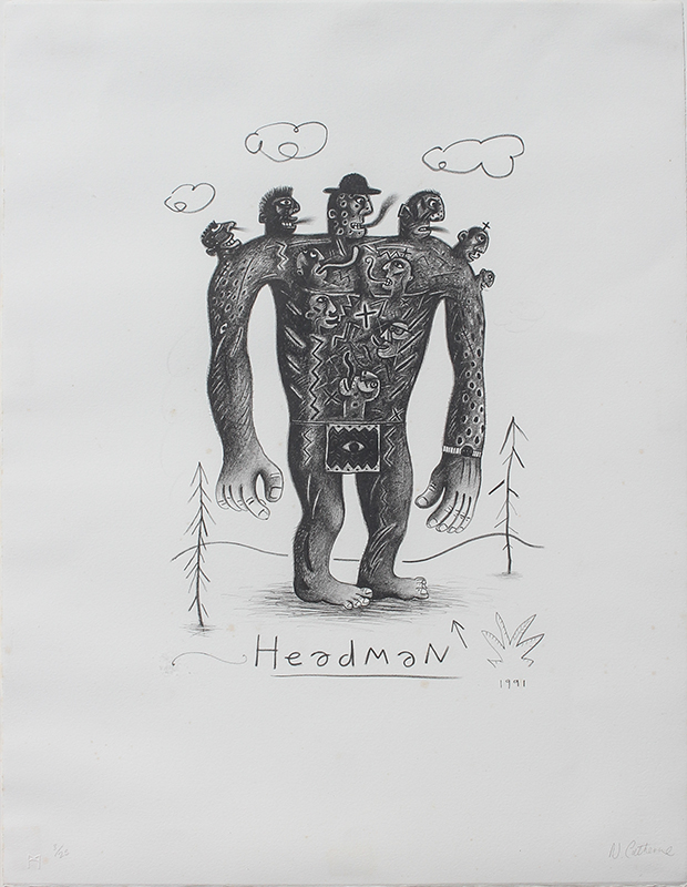 Appraisal: CATHERINE Norman African - ''Headman'' Lithograph '' X '' pencil