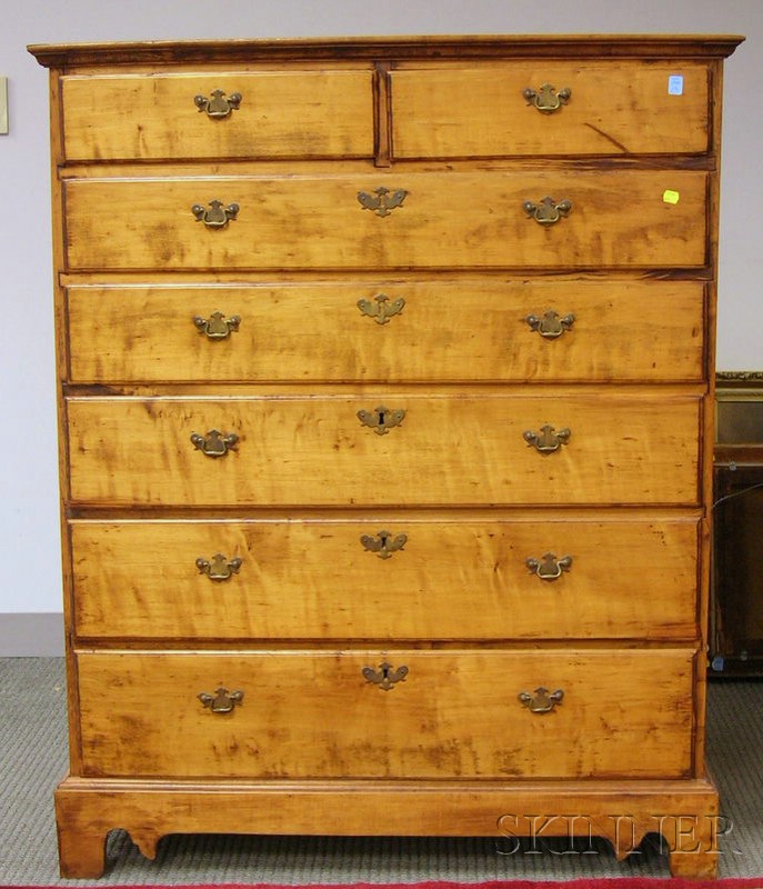 Appraisal: Chippendale Maple Seven-Drawer Tall Chest ht wd dp in