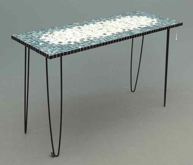 Appraisal: Mid century tile top table Top '' x '' ''