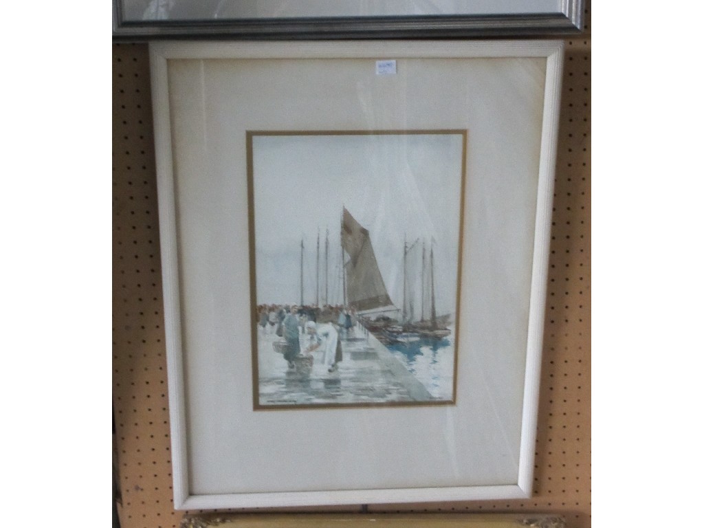 Appraisal: VICTOR NOBLE RAINBIRD Watercolour 'Boulogne Harbour' signed