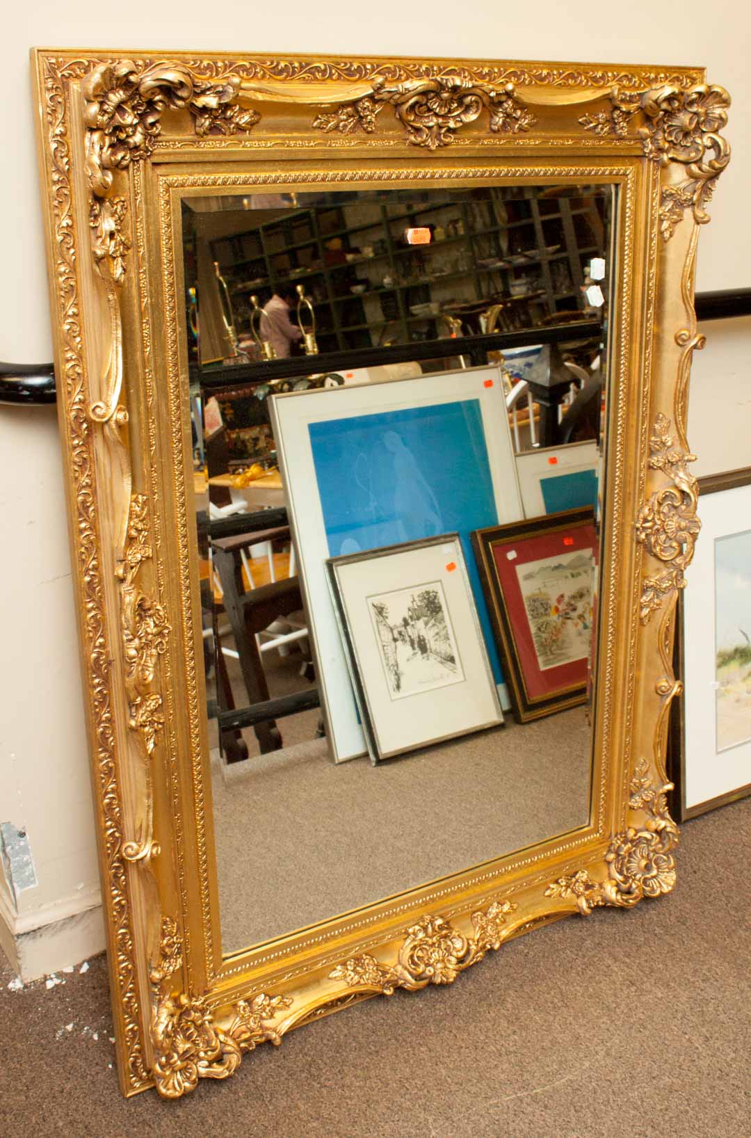 Appraisal: Composition gilt wall mirror